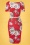 Vintage Chic 41858 Pencil Dress Red Flowers 220315 605W