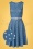 50s Hannah Hearts Swing Dress in Blue and White
