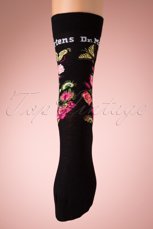 Dr. Martens - Flower Socks en Noir 3