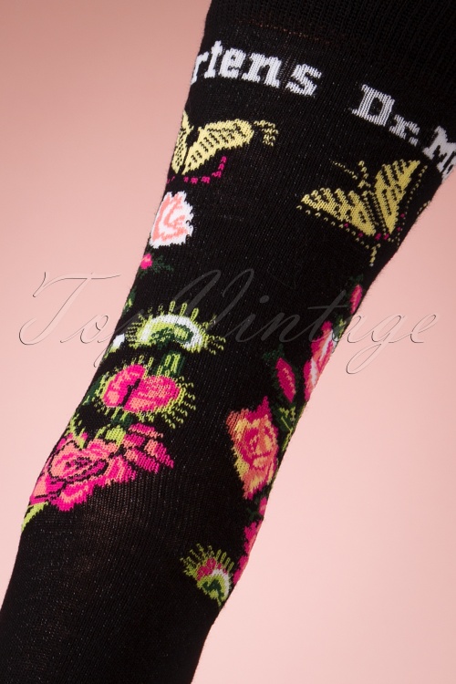 Dr. Martens - Flower Socks en Noir 2