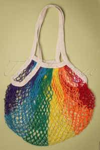 Collectif Clothing - Rainbow Shopper Bag Années 50 en Multi