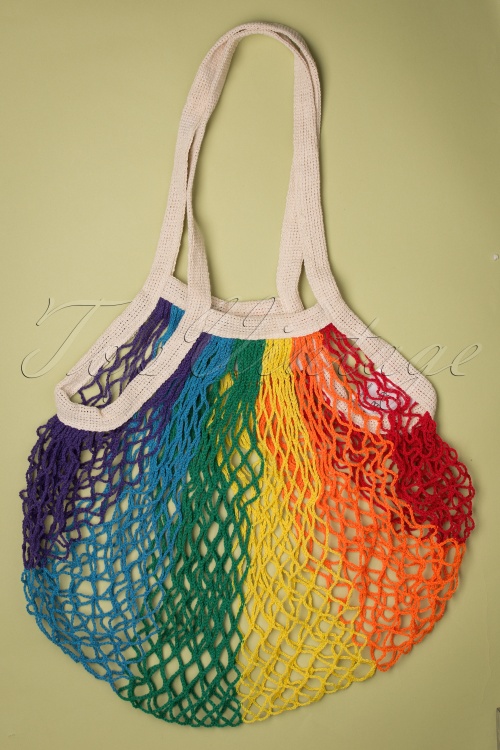 Collectif Clothing - Rainbow Shopper Bag Années 50 en Multi