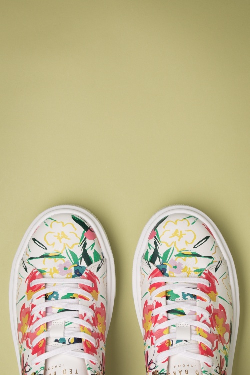 Ted Baker - 50s Lonnia Floral Sneakers in Ivory  3
