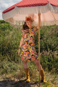 LaLamour - Rose Floral Zipper Dress Années 60 en Multi 2