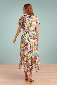 Smashed Lemon - Milene maxi-jurk met bloemen in wit en multi 2