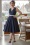Khloe Lee Nautical Swing Dress Années 50 en Bleu Marine