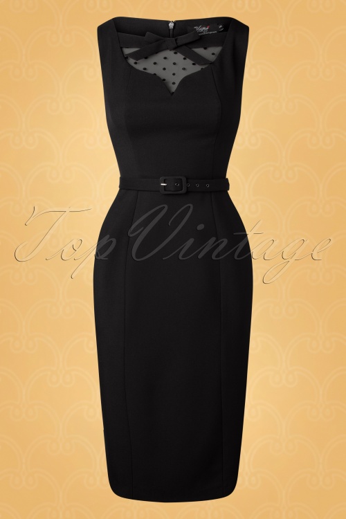 Vintage Diva  - De Ferocity pencil jurk in zwart 3