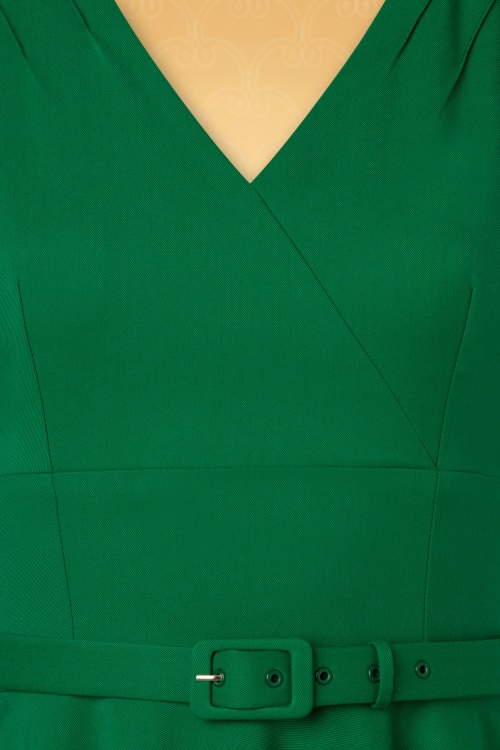 Vintage Diva  - De Anne-Lee swing jurk in smaragdgroen 8