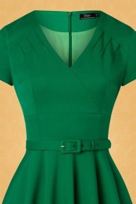 Vintage Diva  - De Anne-Lee swing jurk in smaragdgroen 7