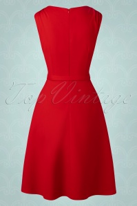 Vintage Diva  - The Grazia A-Line Dress en Rouge Impérial 6