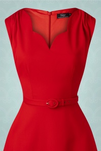 Vintage Diva  - The Grazia A-Line Dress en Rouge Impérial 4