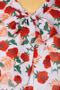 Vintage Diva  - De Sophia Rose-blouse in wit 6