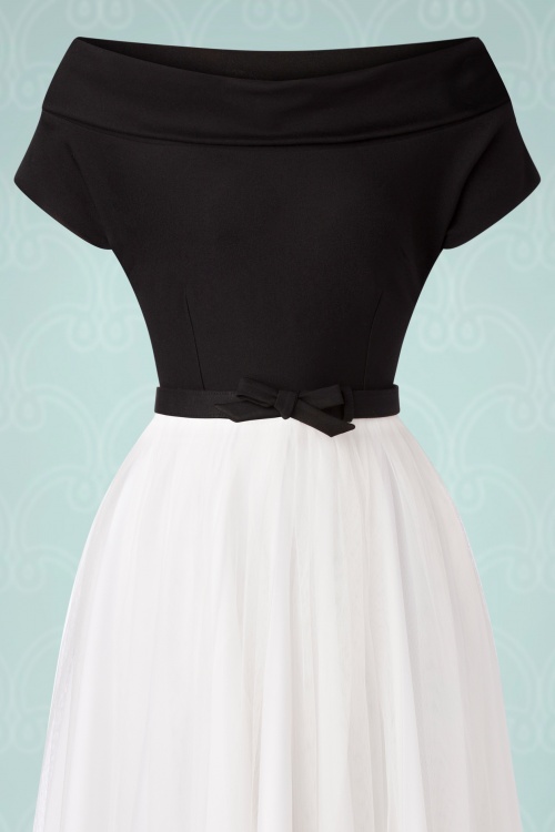 Vintage Diva  - The Fremont Occasion Swing Dress in Black and White 7