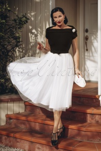 Vintage Diva  - The Fremont Occasion Swing Dress in Black and White