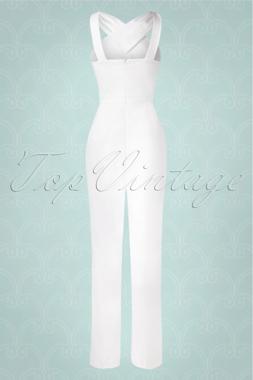 Vintage Diva  - The Maxine Jumpsuit in Off White 6