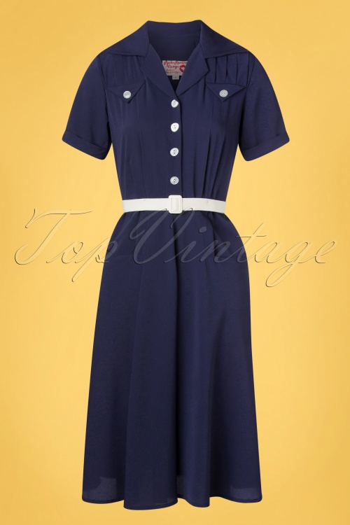 Rock N Romance - 50s Polly Dress in Navy
