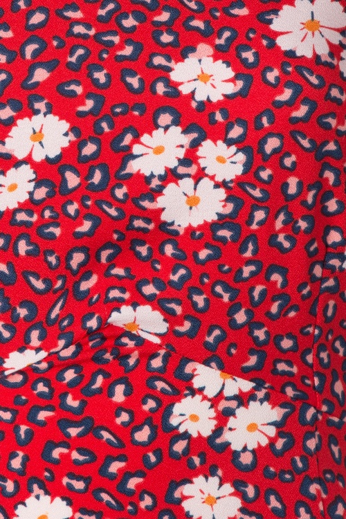 Louche - Nadine Roaring Daisy jurk in rood 5