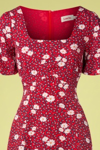 Louche - Nadine Roaring Daisy jurk in rood 4