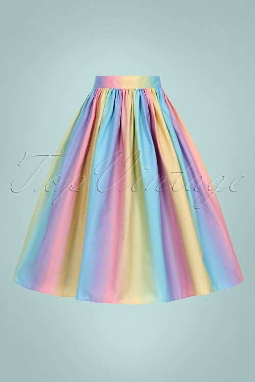 Bunny - 50s Halo Swing Skirt in Multi Pastels