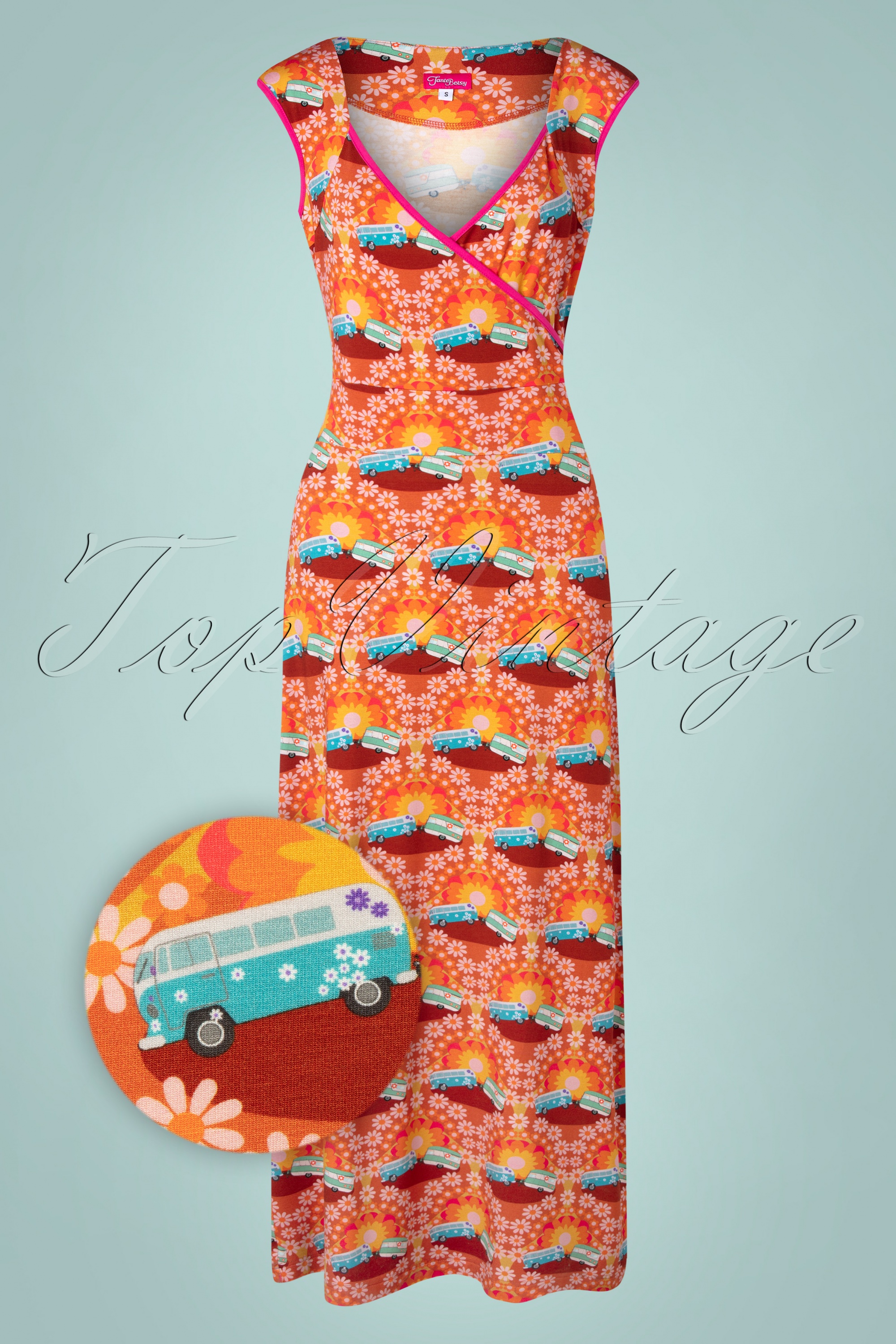 Betsy Dress Jurk Tante Betsy Swanni 70s Happy Camper Maxi Cross