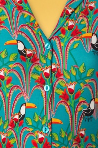 Bakery Ladies - Tulsa Tucan 3/4 Arm Polo Kleid in Capri Teal 4