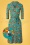 60s Tulsa Tucan 3/4 Sleeves Polo Dress in Capri Teal