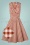 50s Delores Gingham Swing Dress in Rust and White