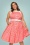Unique Vintage 42784 Halter Polkadot Swing Dress Coral Pink 20220323 020LW