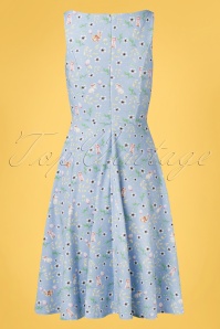 Vintage Chic for Topvintage - Frederique Bunny Swing Kleid in Blau 2