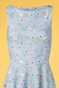 Vintage Chic for Topvintage - Frederique Bunny Swing Kleid in Blau 3