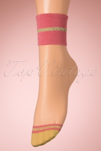 Fiorella - Posh Socks in Beige and Dusty Rose