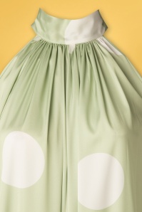 Md'M - Bibi Big Polkadot Maxi Dress Années 70 en Vert 3