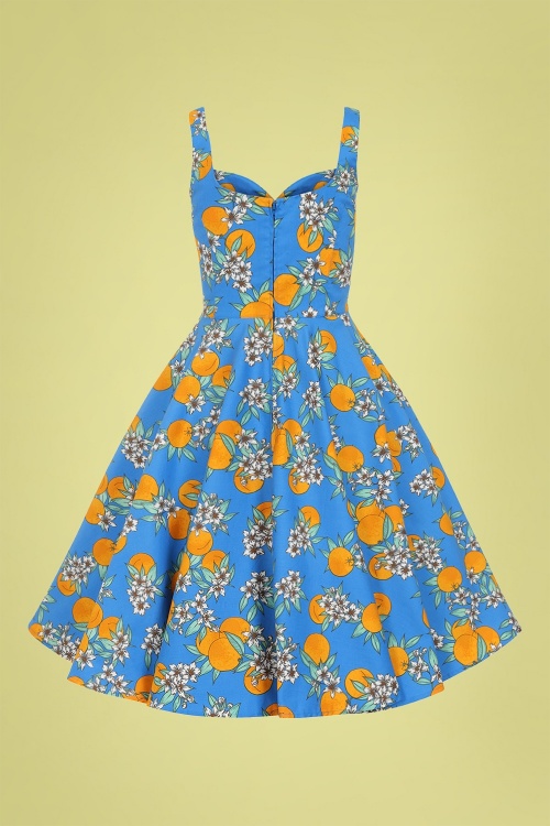 Bunny - Valencia Oranges Swing Kleid in Blau 3