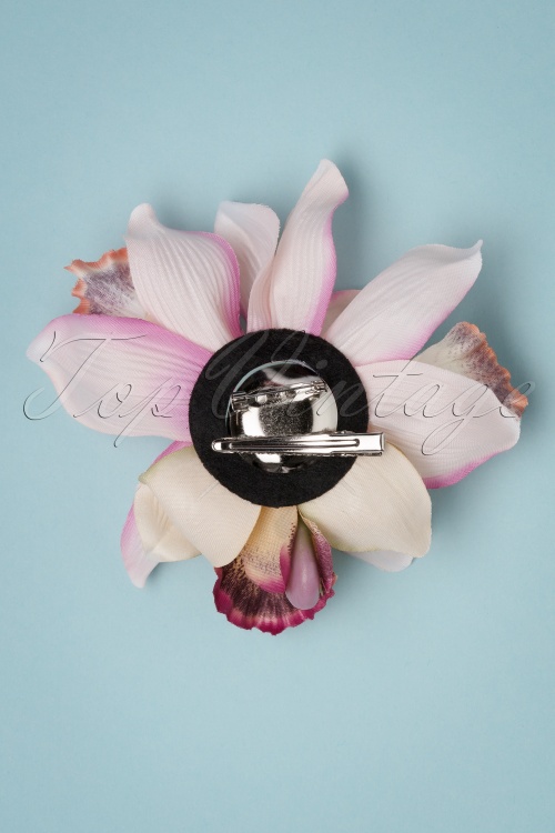 Collectif Clothing - Aaliyah Orchideen Haarblume in Hellrosa 2
