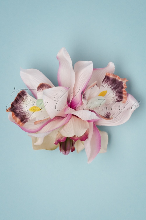 Collectif Clothing - Aaliyah Orchideen Haarblume in Hellrosa