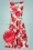Frederique Flower Swing Dress Années 50 en Blanc et Rouge