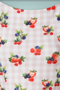 Vintage Chic for Topvintage - Frederique Gingham Fruits Swing Kleid in Rosa 4