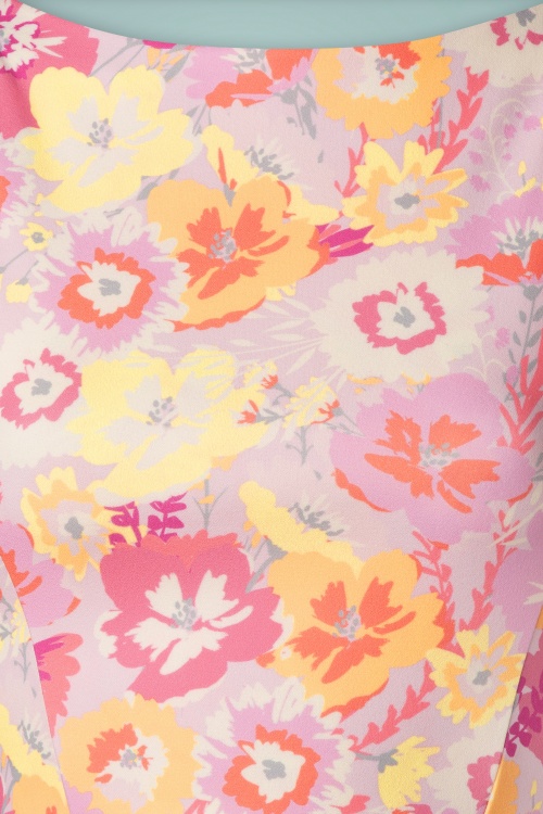 Vintage Chic for Topvintage - Frederique Blumen Swing Kleid in Pink 4