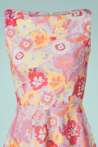 Vintage Chic for Topvintage - Frederique Blumen Swing Kleid in Pink 3