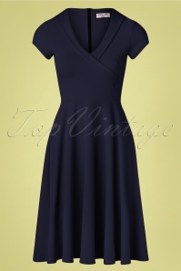 Vintage Chic for Topvintage - Vicky Swing Dress Années 50 en Bleu Marine 2