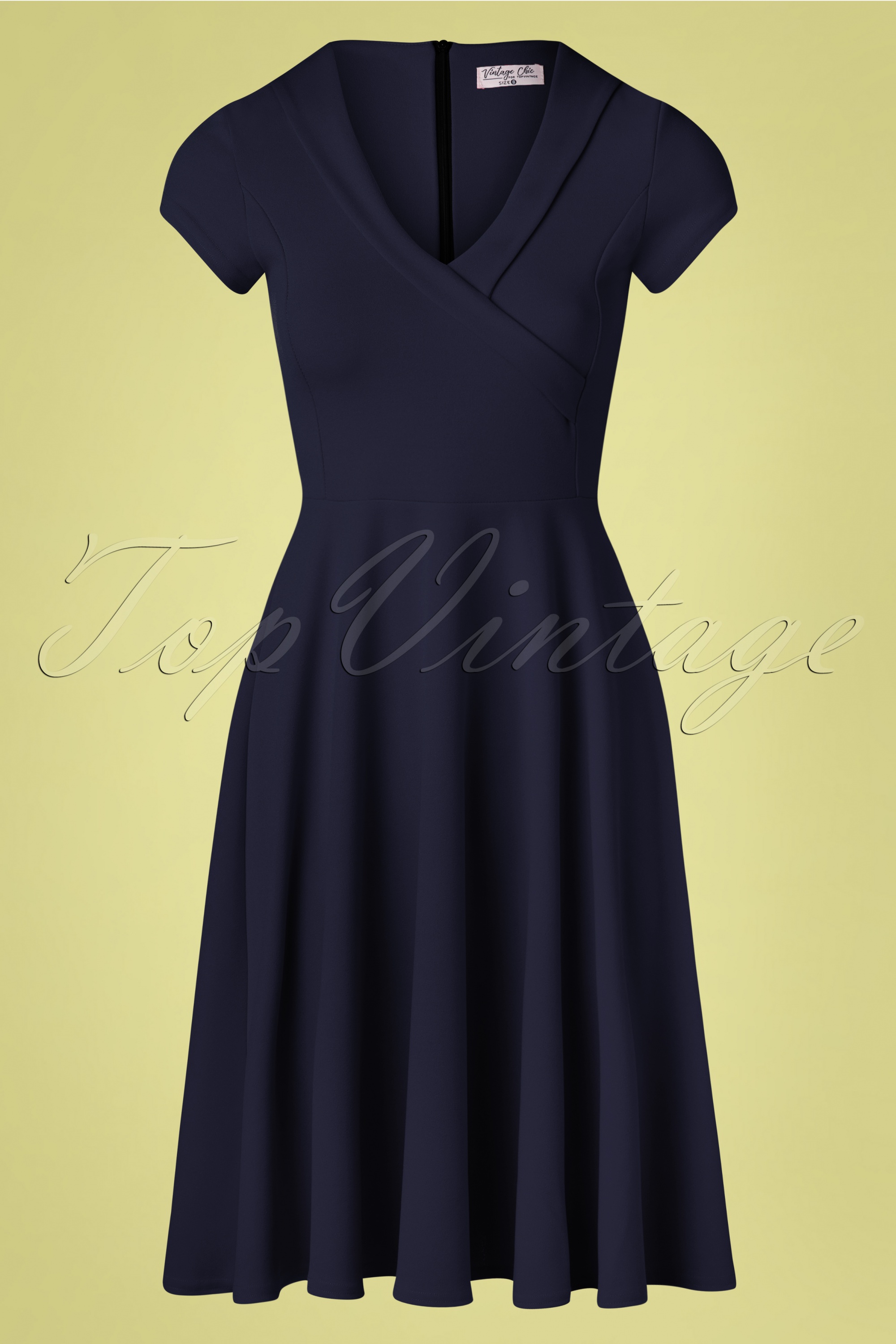 Vintage Chic for Topvintage - Vicky swingjurk in marineblauw 2