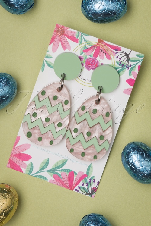 Daisy Jean - Easter Egg Earrings in Pastel Green 2