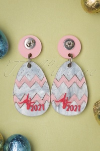 Daisy Jean - Easter Egg Earrings in Pastel Pink and Lavender 3