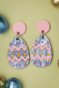 Daisy Jean - Easter Egg Earrings in Pastel Pink and Lavender