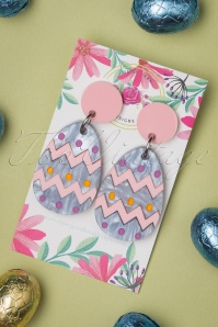 Daisy Jean - Easter Egg Earrings in Pastel Pink and Lavender 2