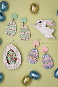 Daisy Jean - Easter Egg Earrings in Pastel Pink and Lavender 4