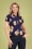 Collectif 41797 Mary Grace Floral Blouse Navy 20220324 024LW
