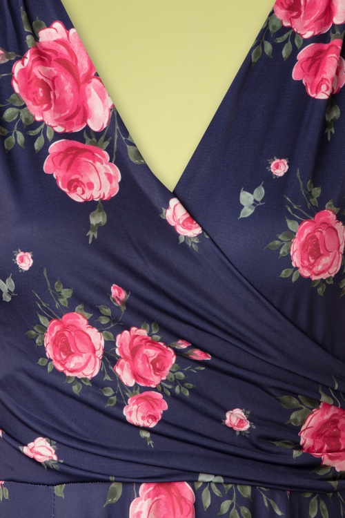 Vintage Chic for Topvintage - Petty Floral Swing Dress Années 50 en Bleu 3
