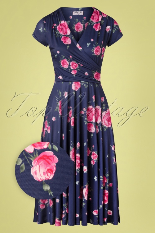 Vintage Chic for Topvintage - Kleines Swingkleid mit Blumenmuster in Gelb