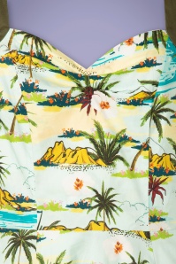 Banned Retro - Tropical Palms Neckholder Swing Kleid in Grün 4